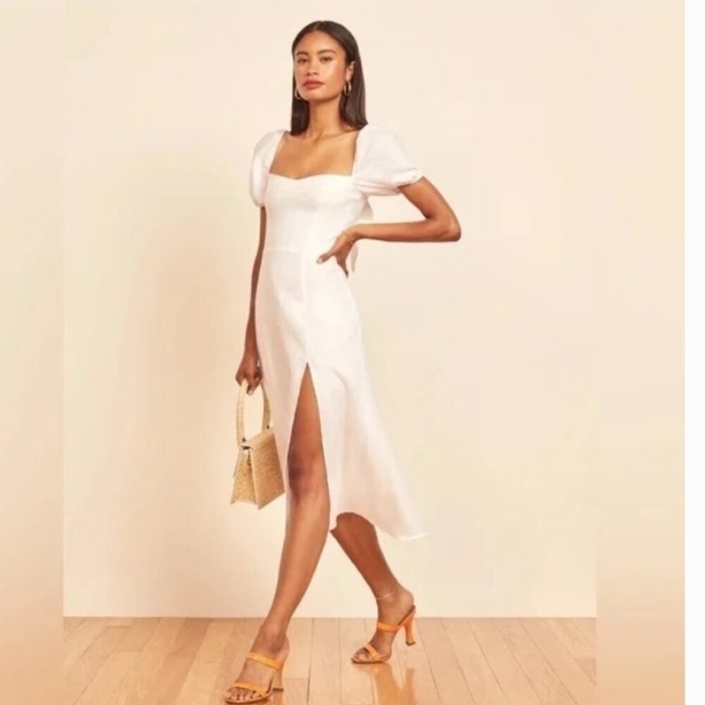 REFORMATION NWT Denver White Linen Dress 10